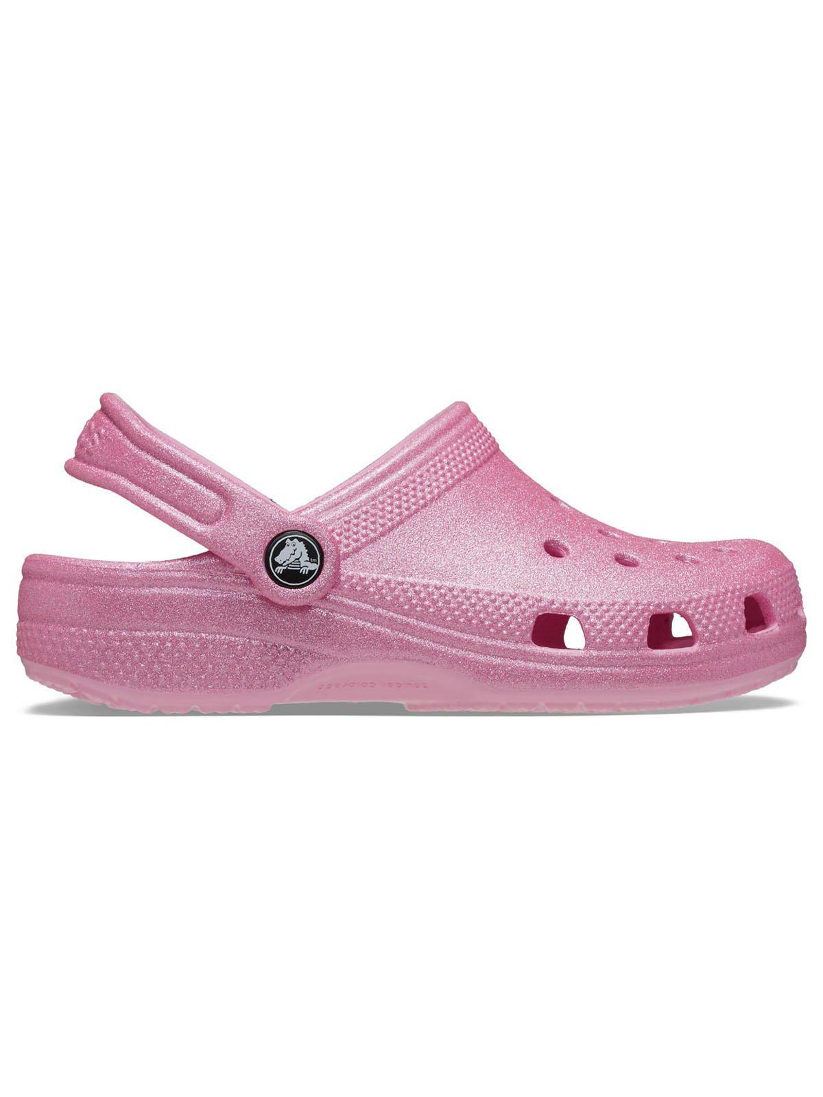 Zueco Crocs Niño Cls Glitter Clog K Rosado-0