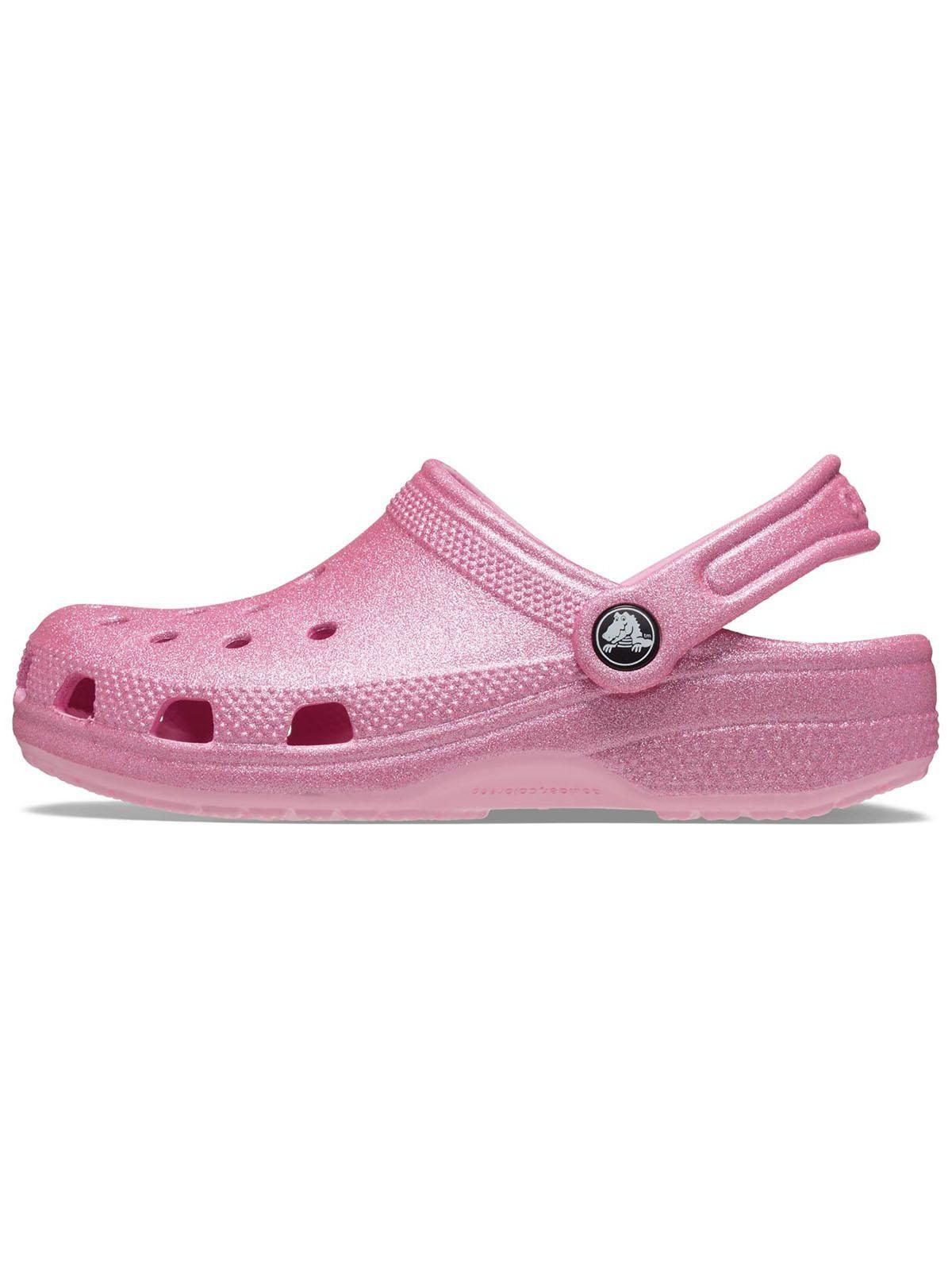 Zueco Crocs Niño Cls Glitter Clog K Rosado-1