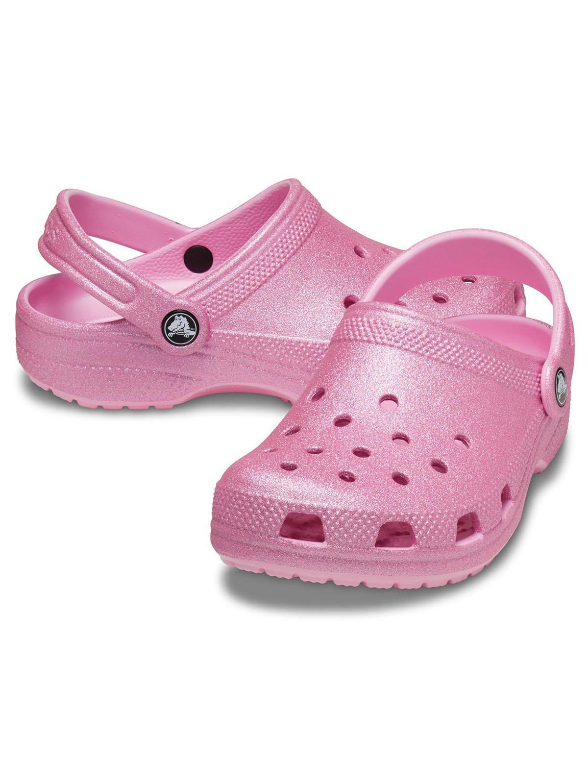 Zueco Crocs Niño Cls Glitter Clog K Rosado-3