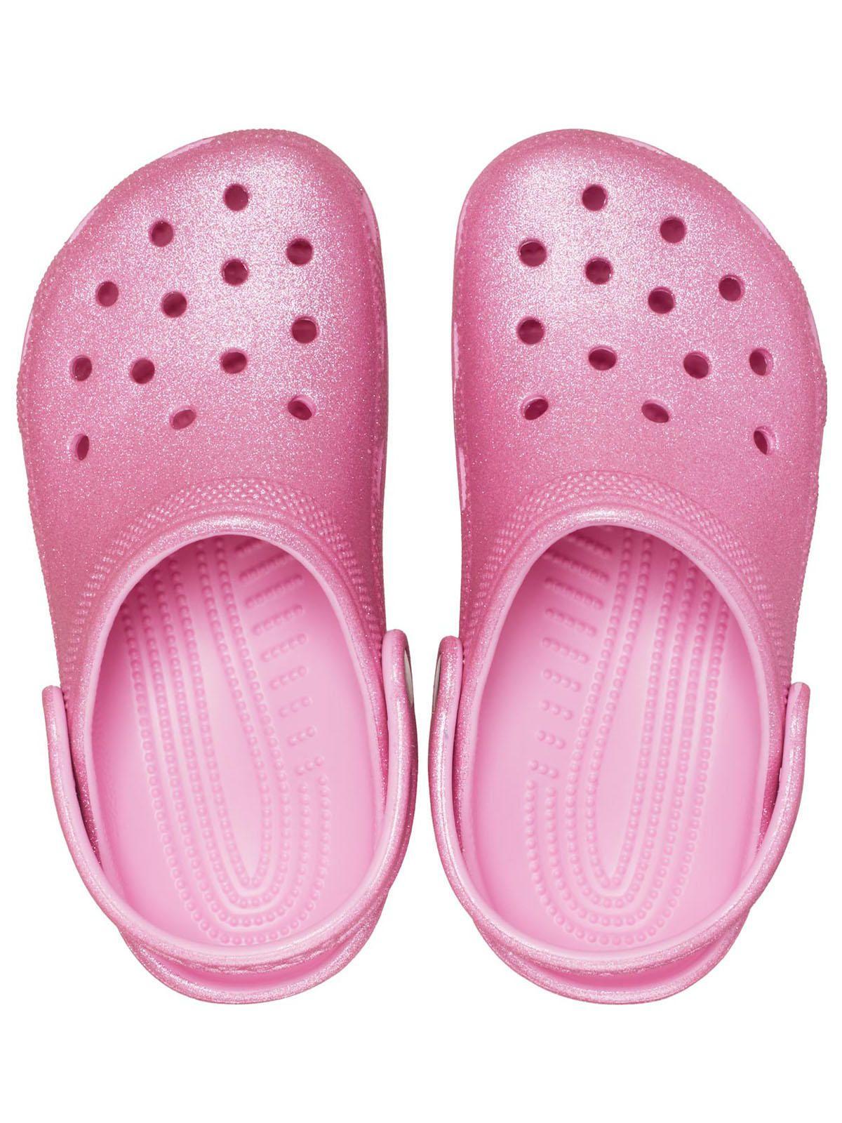 Zueco Crocs Niño Cls Glitter Clog K Rosado-4