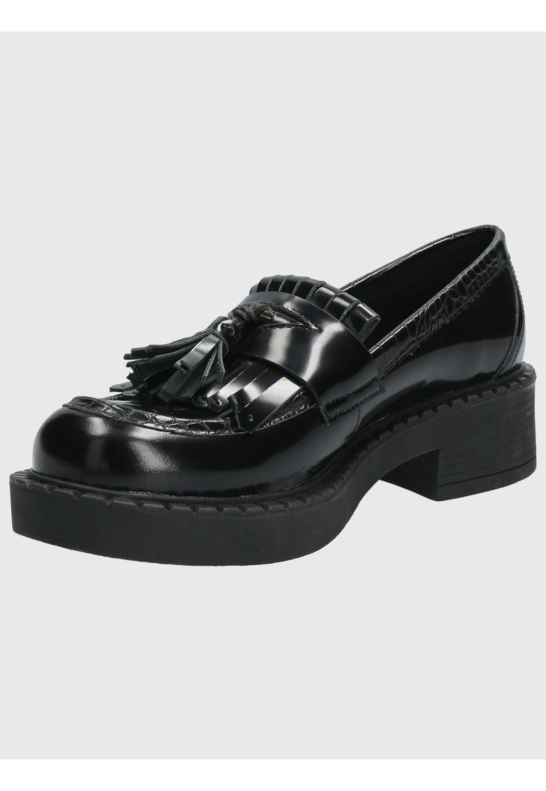 Mocasín Cuero Mujer Dania Negro-4