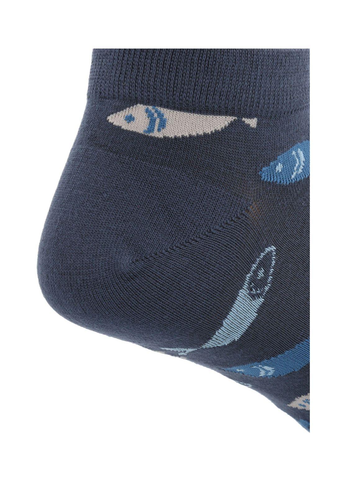 Calcetín Bambú Hombre Ped Fishes Gris-1