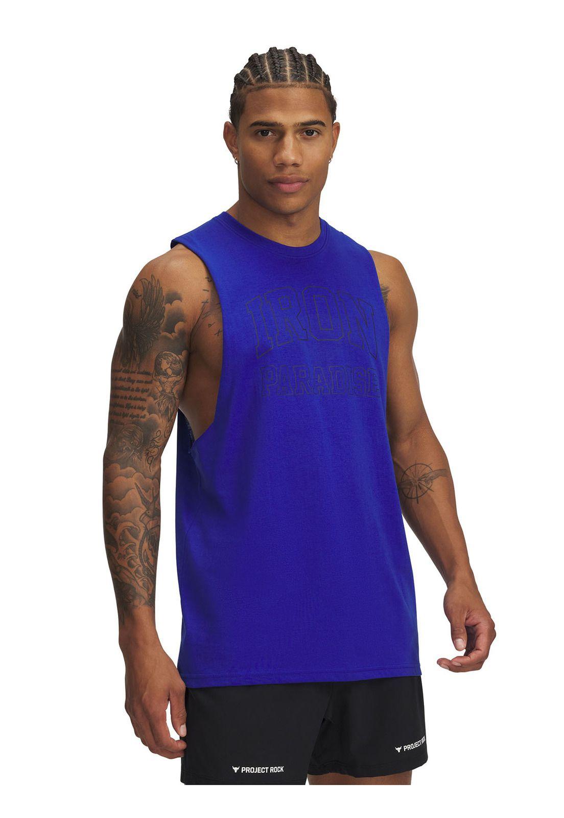 Polera Sin Mangas Prject Rock Hombres Azul-0