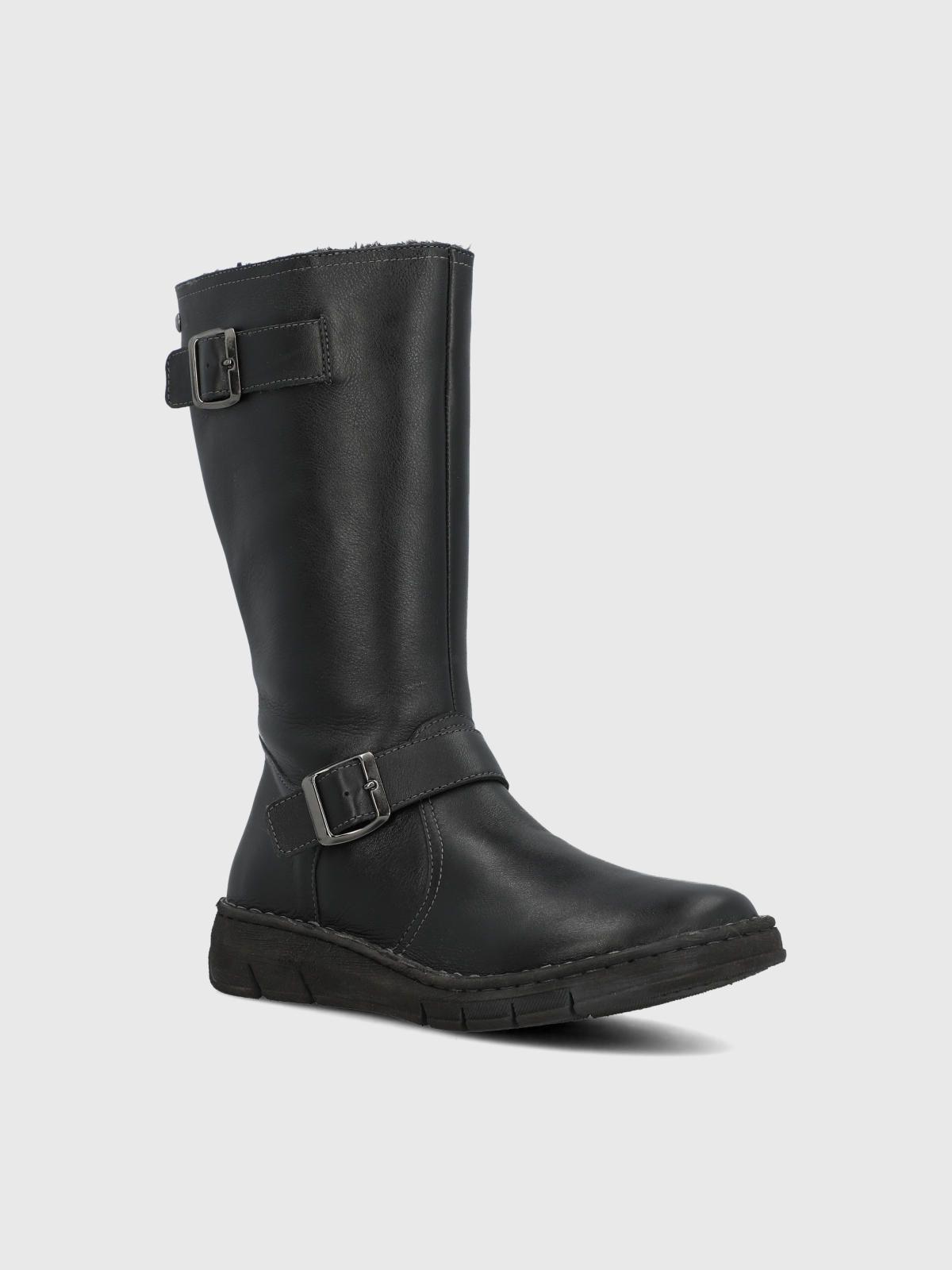 Bota Cuero Mujer Mildre Negra-0