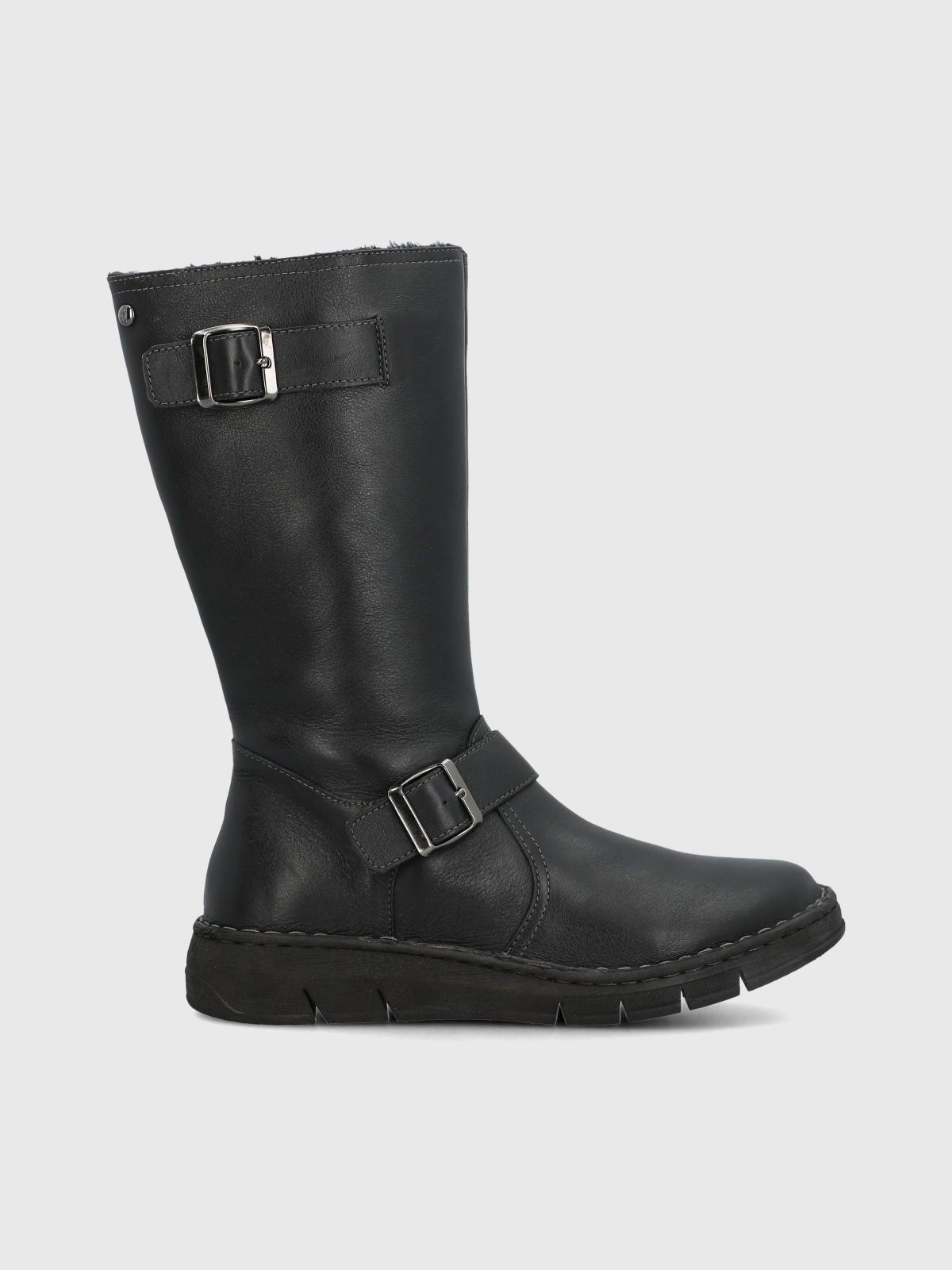 Bota Cuero Mujer Mildre Negra-1