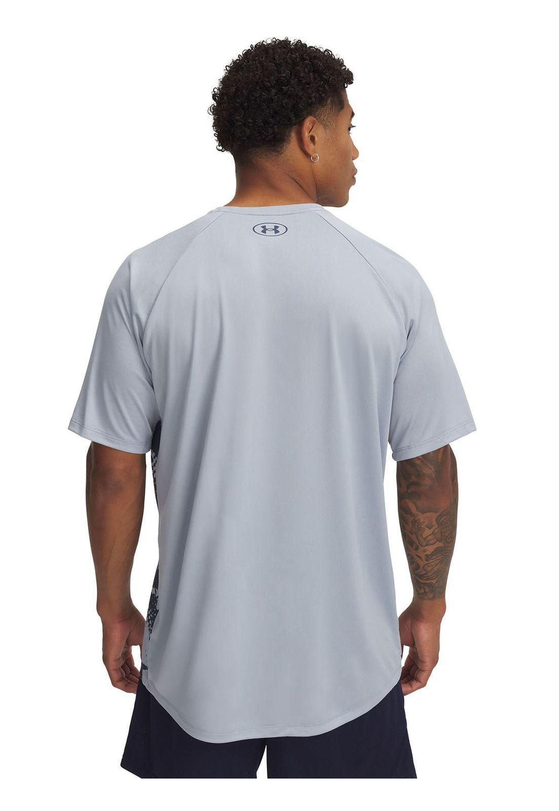 Polera Manga Corta Ua Tech Fade Azul Para Hombre-1