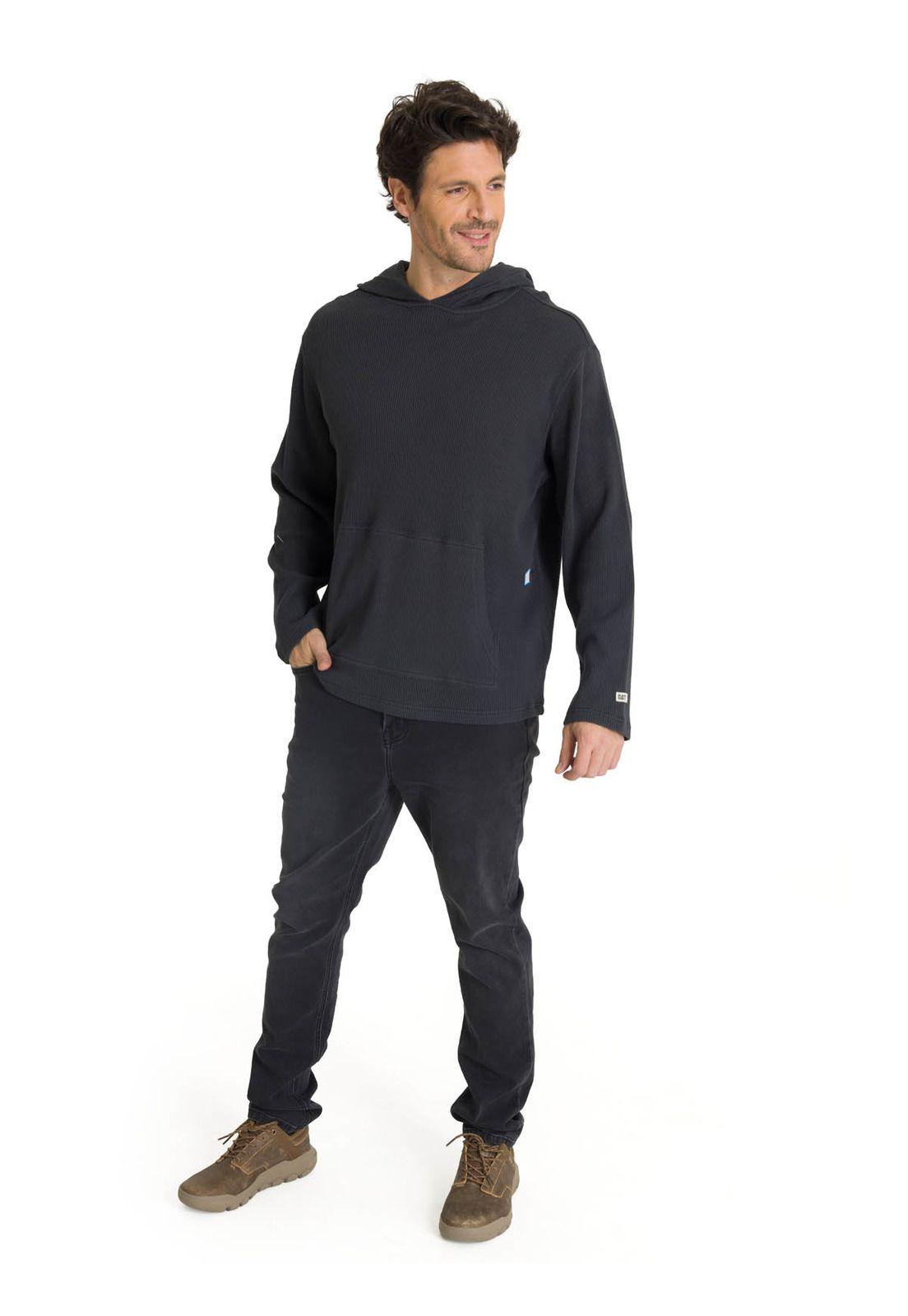 Polerón Con Gorro Hombre Waffle-Knit Grafito-5