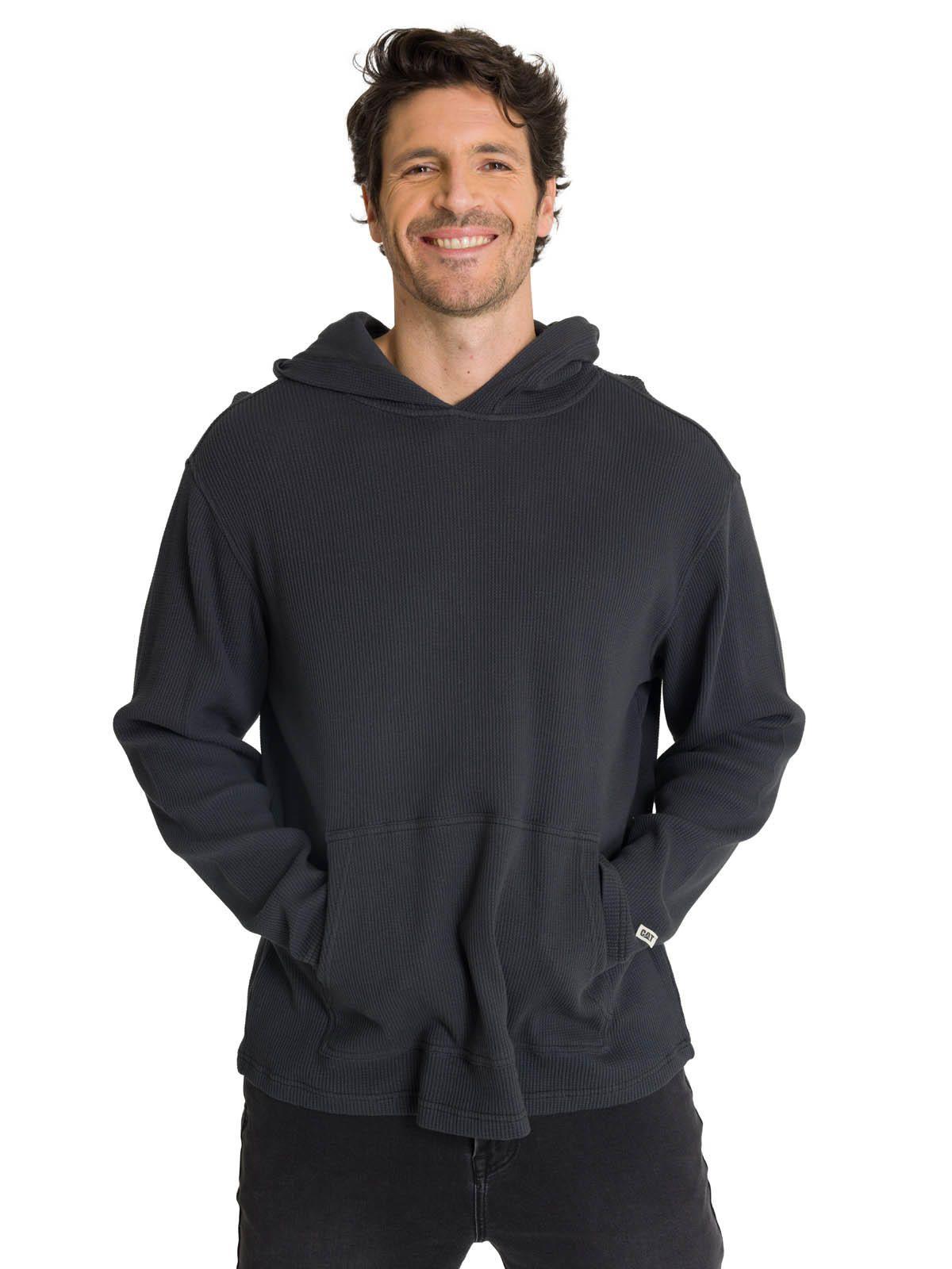 Polerón Con Gorro Hombre Waffle-Knit Grafito-1