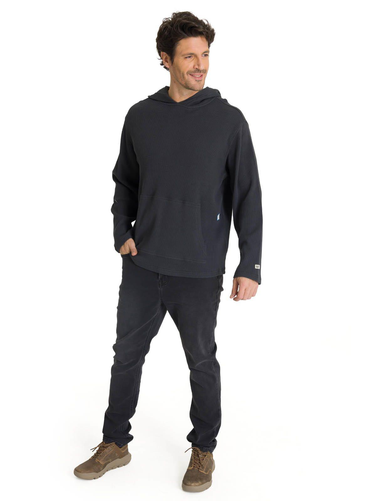 Polerón Con Gorro Hombre Waffle-Knit Grafito-5