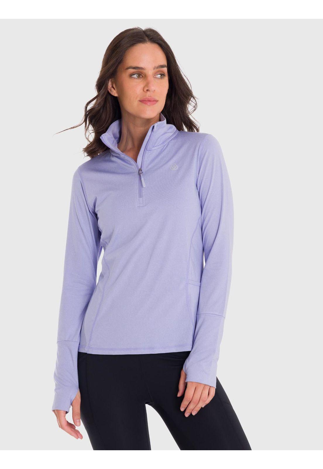 Polerón Mujer Ls Half Zip Violeta-0