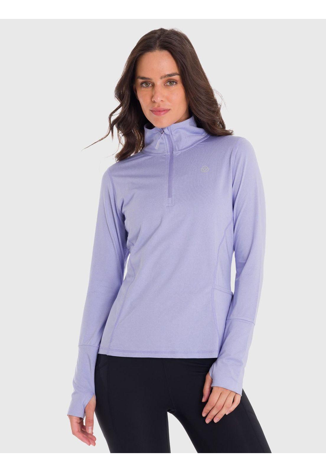 Polerón Mujer Ls Half Zip Violeta-4