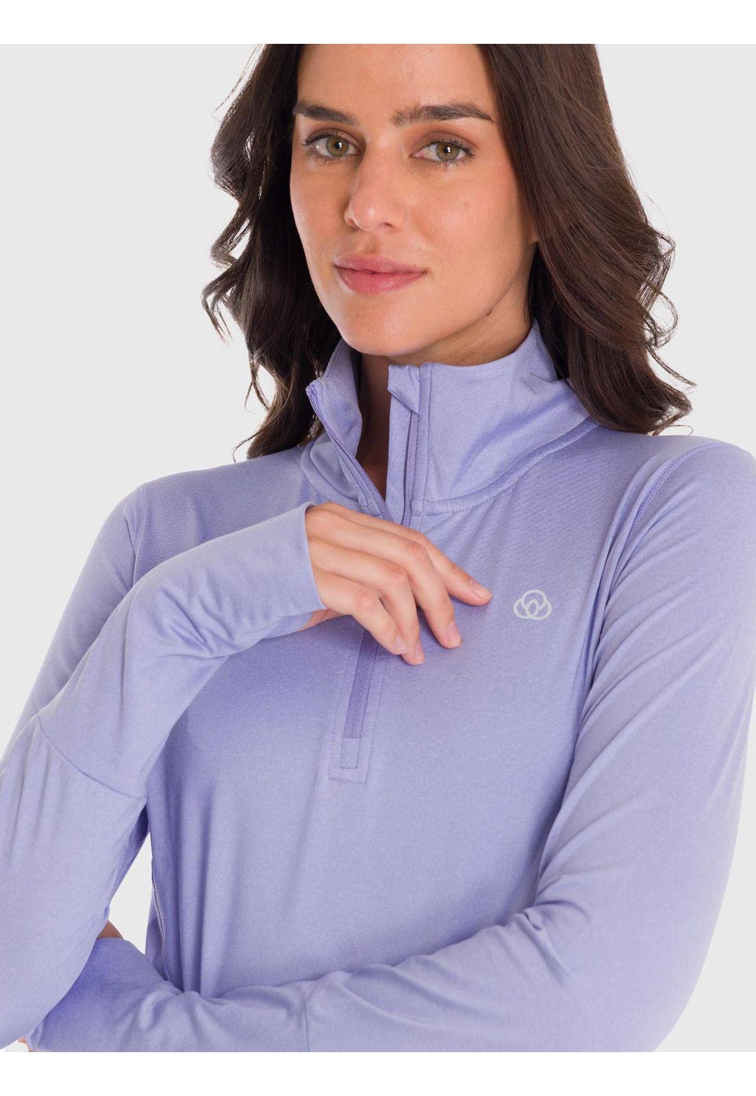 Polerón Mujer Ls Half Zip Violeta-5
