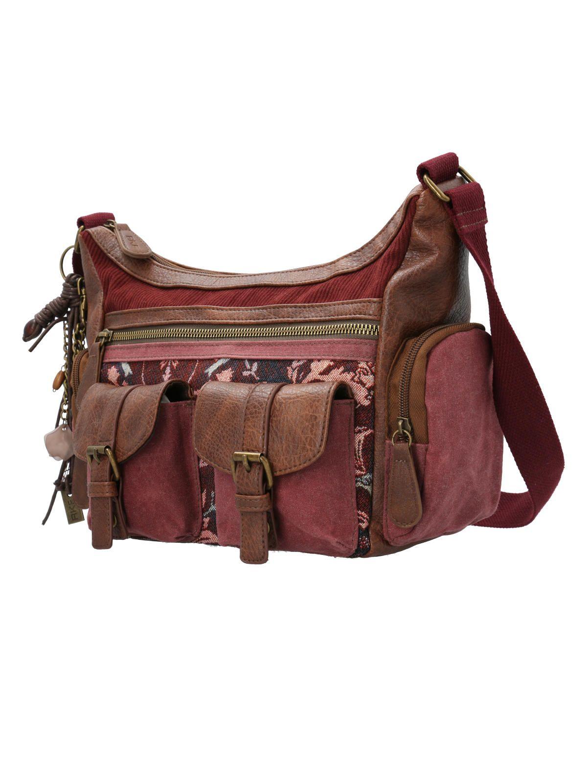 Cartera Textil Mujer Eloni Cross Burdeo-1