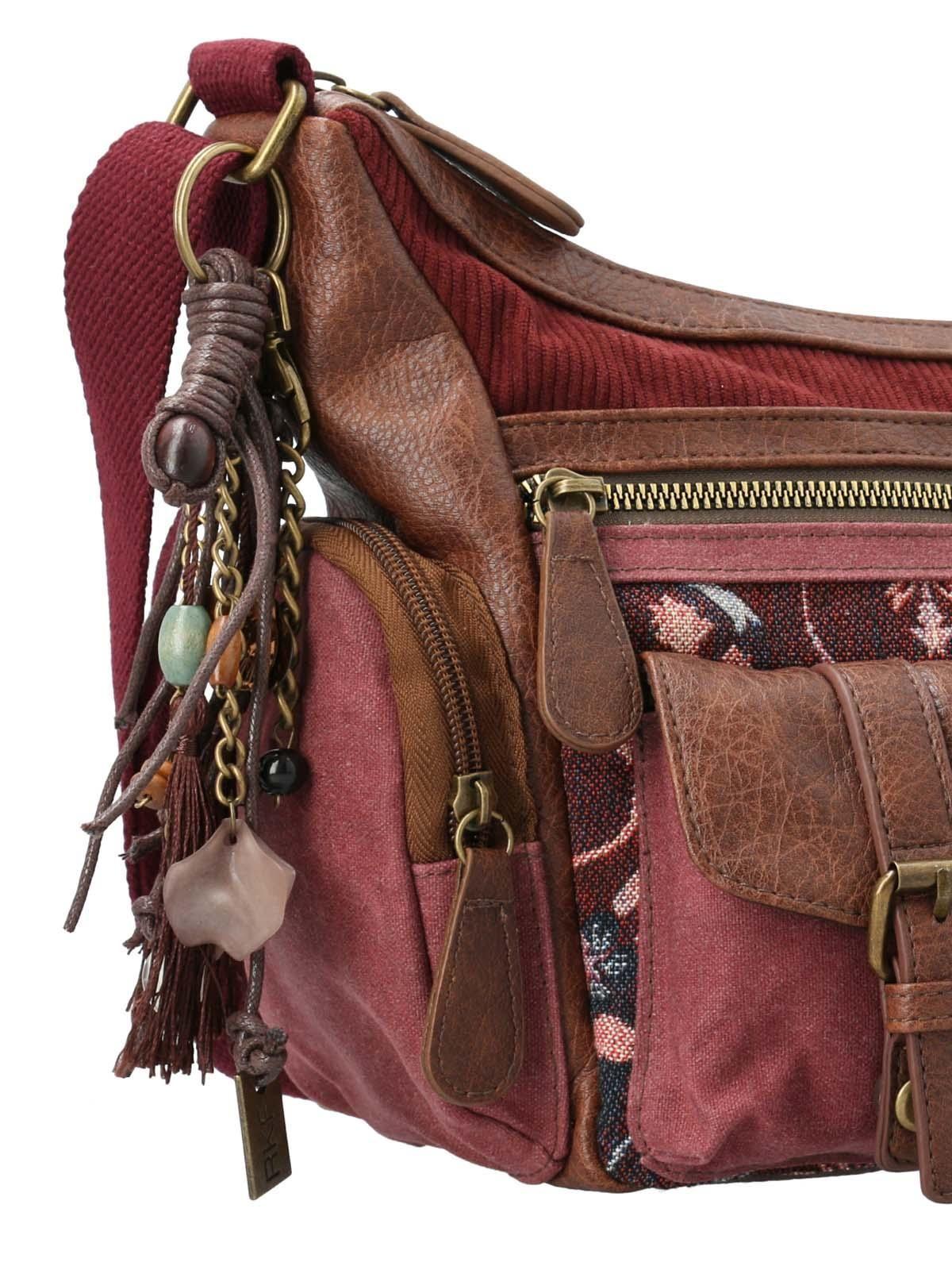 Cartera Textil Mujer Eloni Cross Burdeo-2