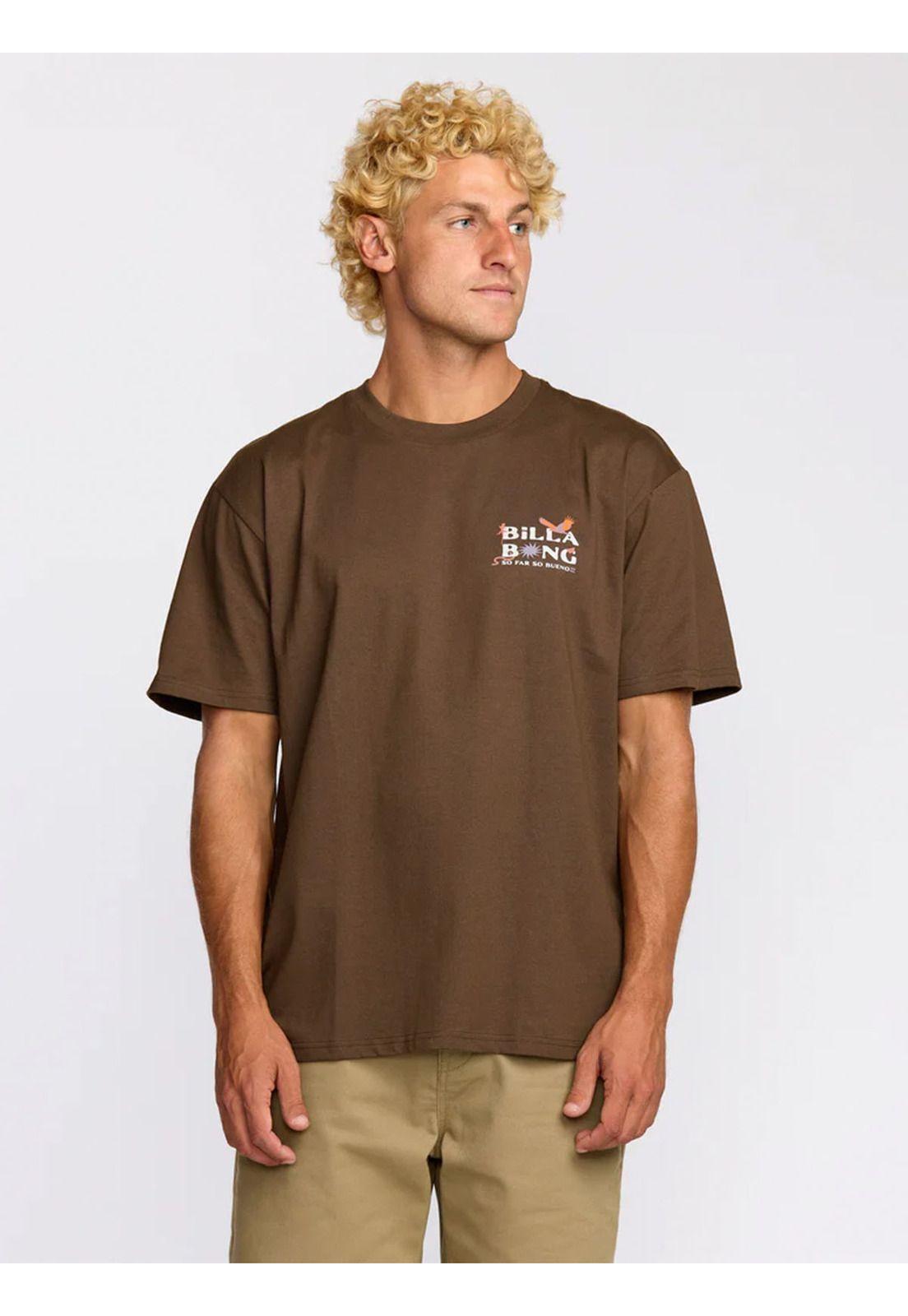 Polera M/C Hombre Land To Sea Regular Café-1