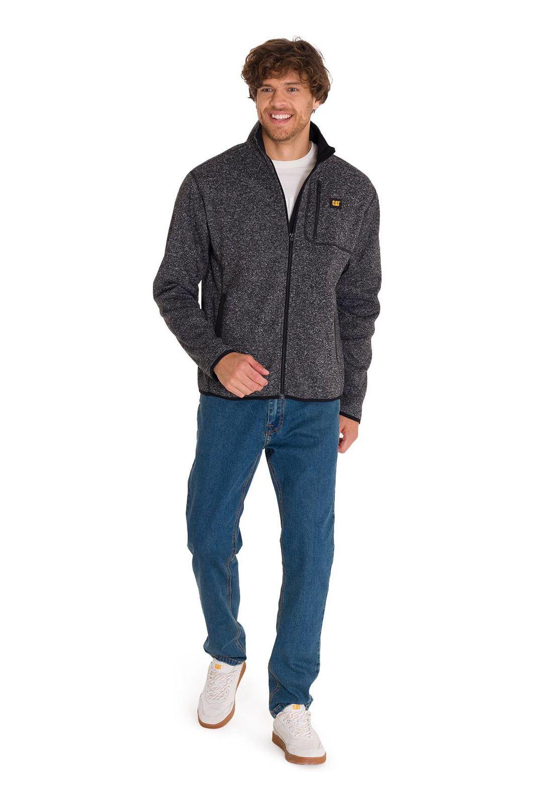 Polar Fleece Full Zip Hombre Gris-5