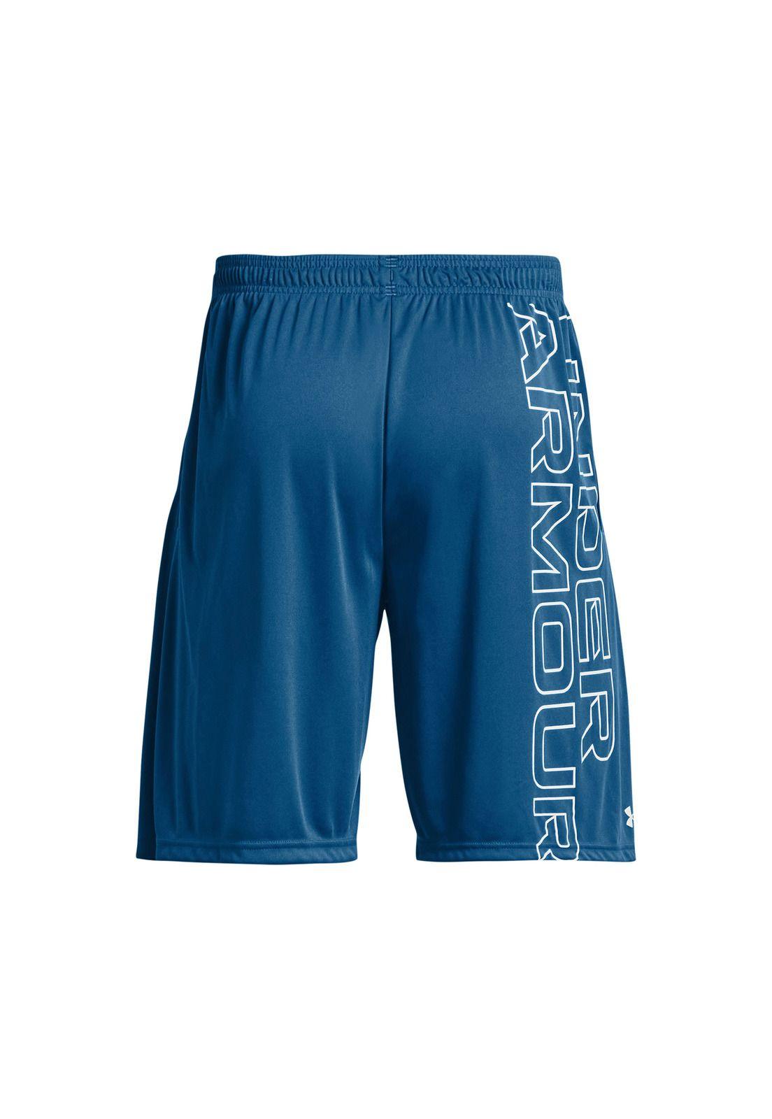 Shorts UA Tech Wordmark Azul para hombre-1