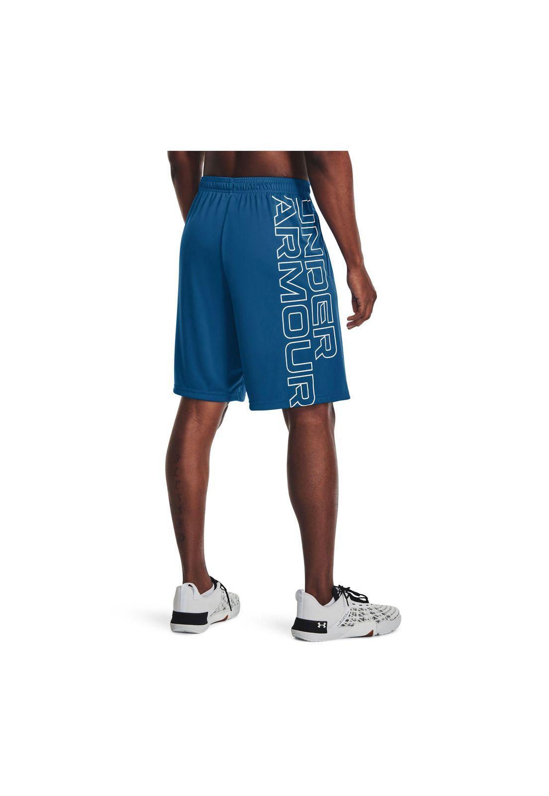 Shorts UA Tech Wordmark Azul para hombre-4