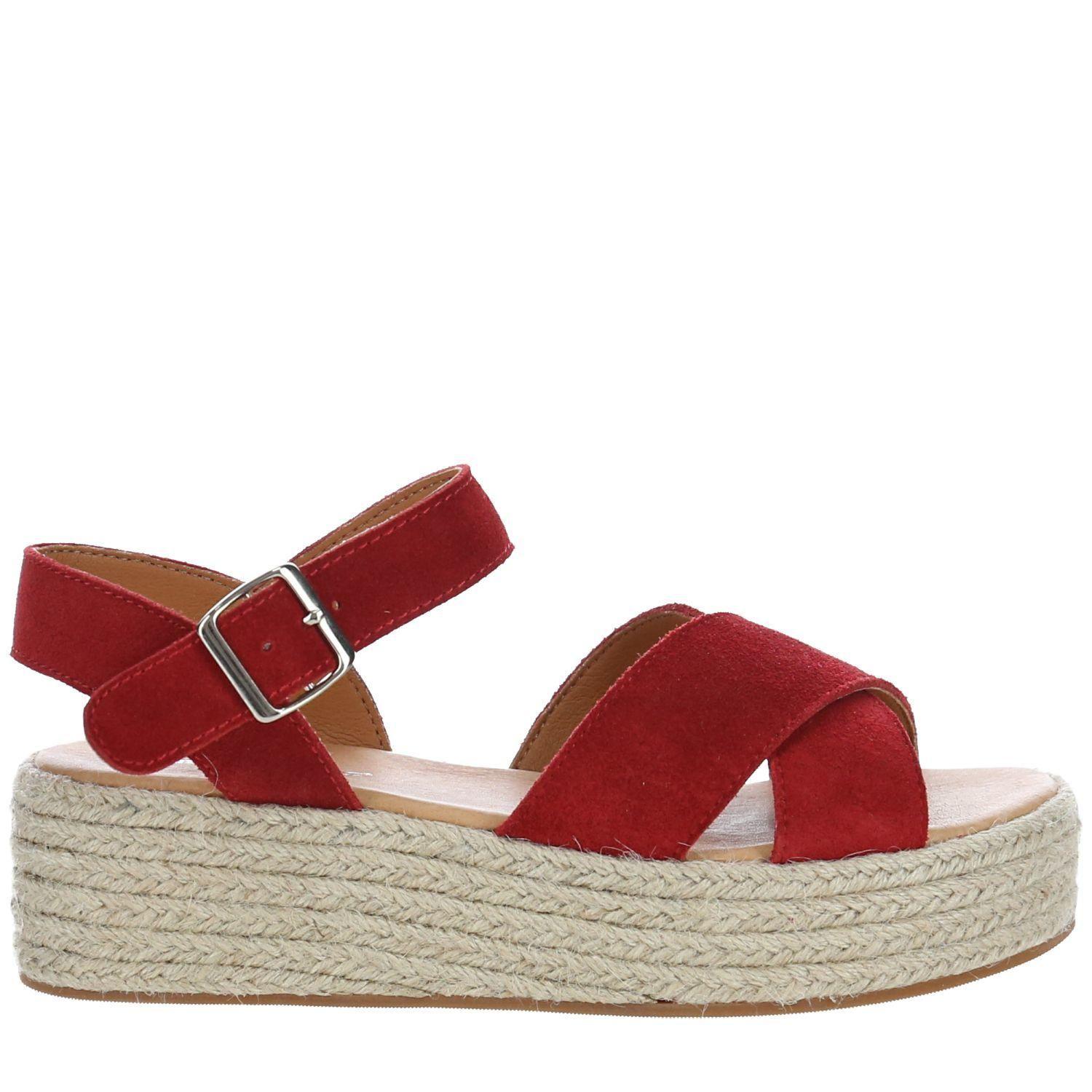Sandalia Cuero Moss Rojo-1