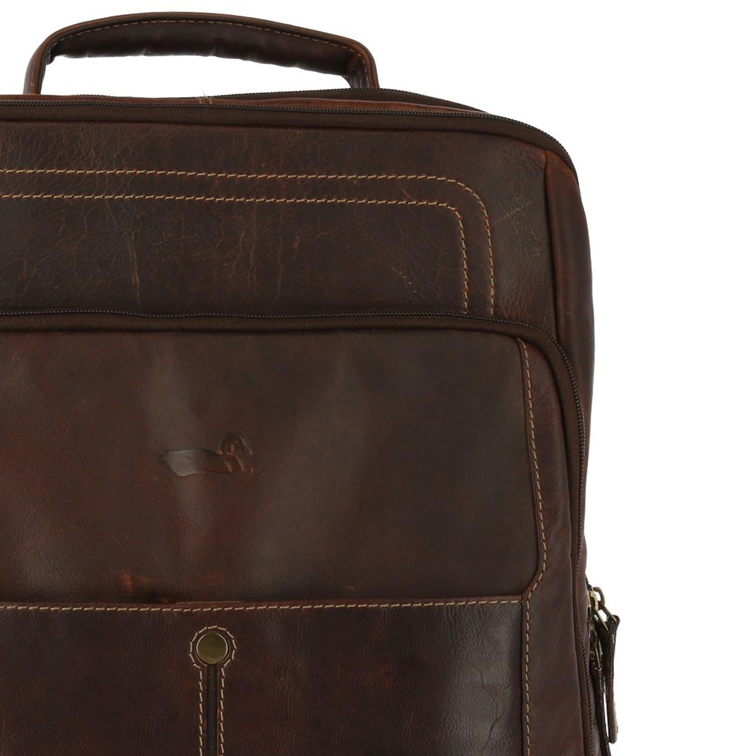 Mochila Cuero Hombre Btc Backpack Café-3