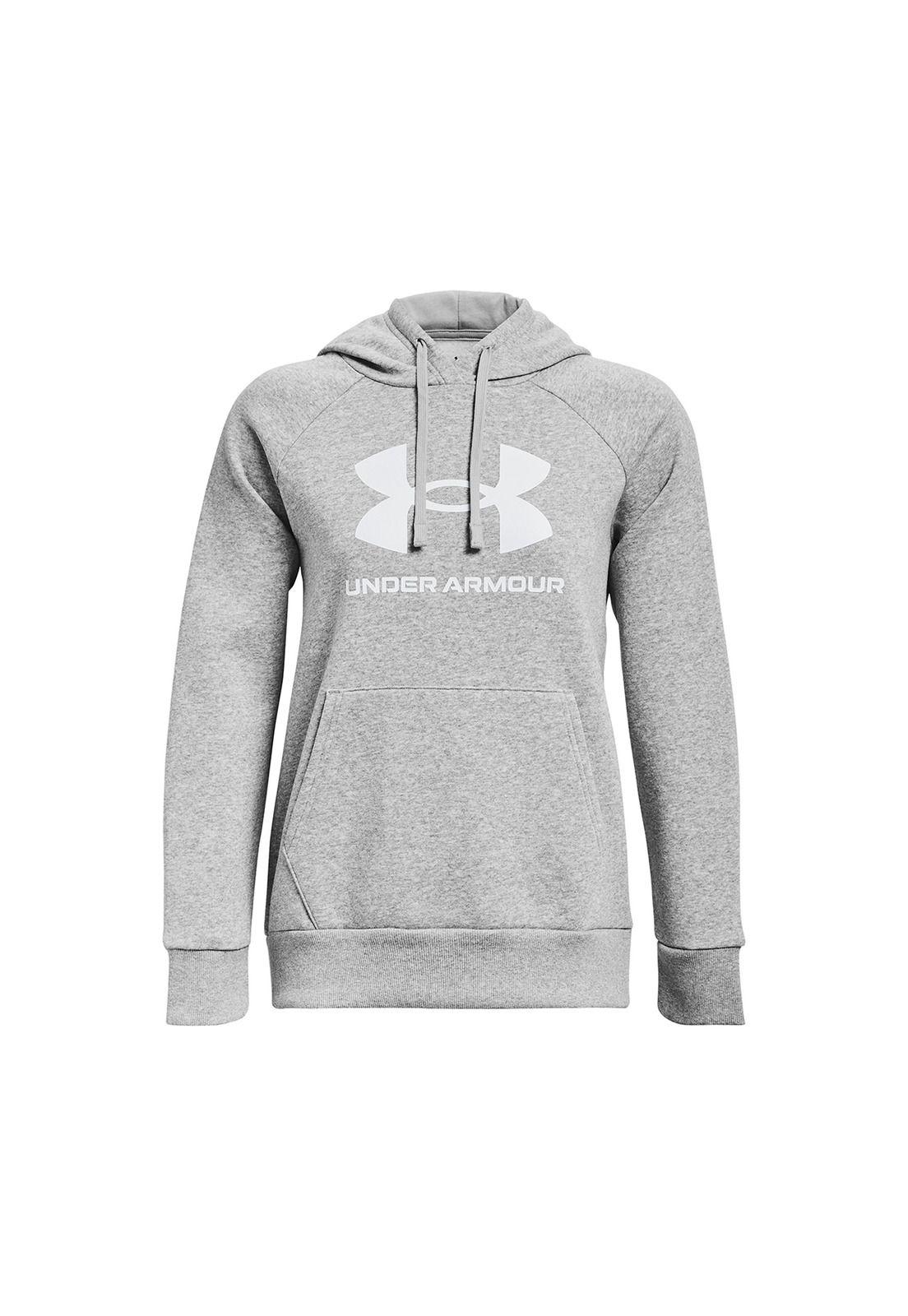 Polerón Big Logo UA Rival Gris para mujer-0