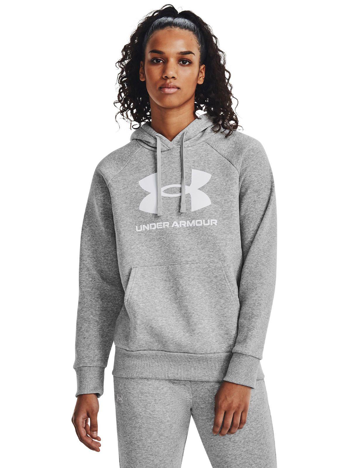 Polerón Big Logo UA Rival Gris para mujer-3