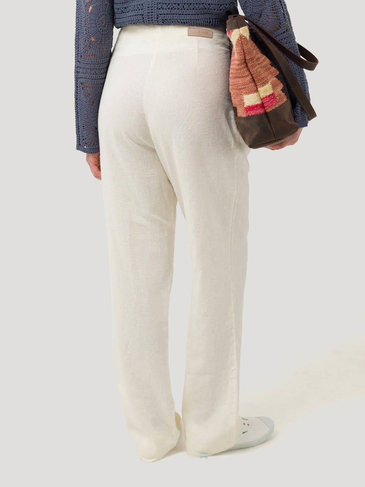 Pantalón Lino Orgánico Mujer Danubio Blanco -5