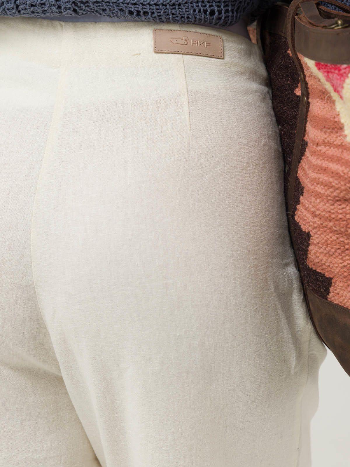 Pantalón Lino Orgánico Mujer Danubio Blanco -7