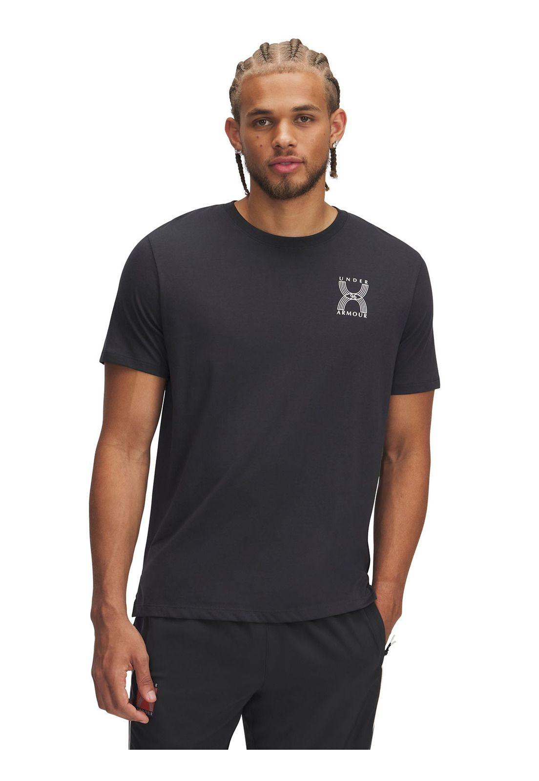 Polera Manga Corta Ua Run 96 Gris Para Hombre-0