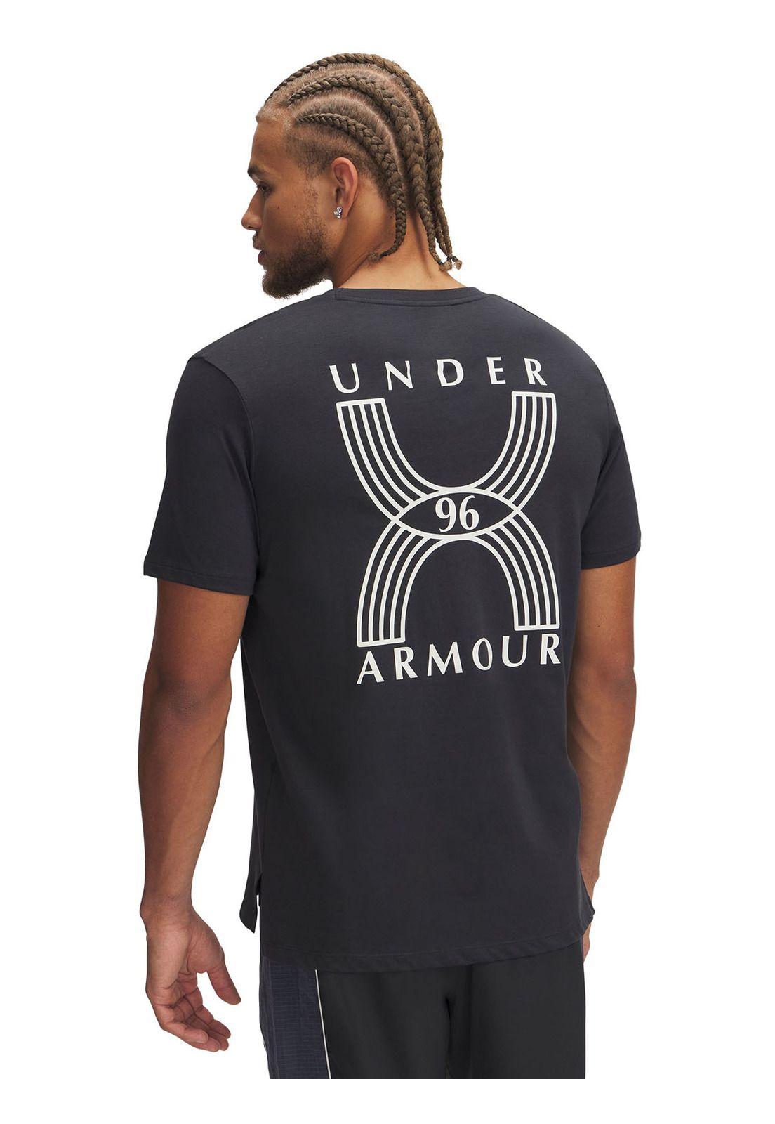 Polera Manga Corta Ua Run 96 Gris Para Hombre-1