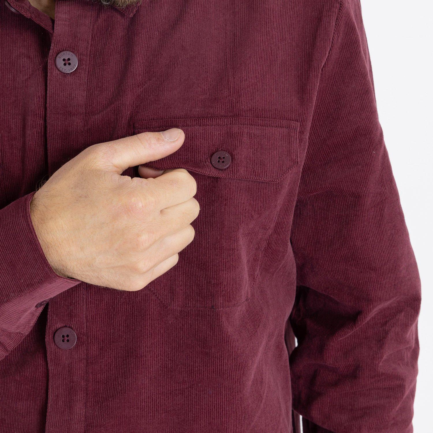 Camisa M/L Brighton Corded Ii Burdeo Hombre-3