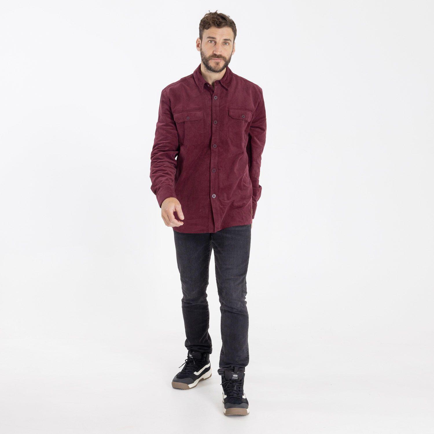 Camisa M/L Brighton Corded Ii Burdeo Hombre-5