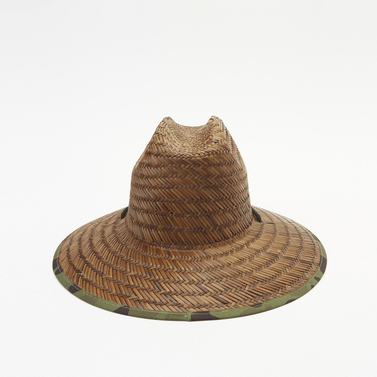 Sombrero Paja Hombre Tides Print Café-1