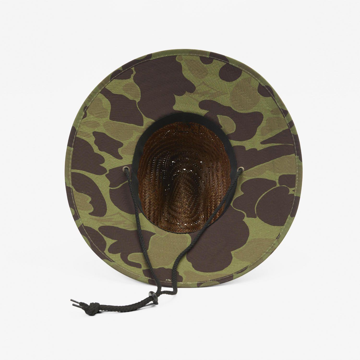 Sombrero Paja Hombre Tides Print Café-3