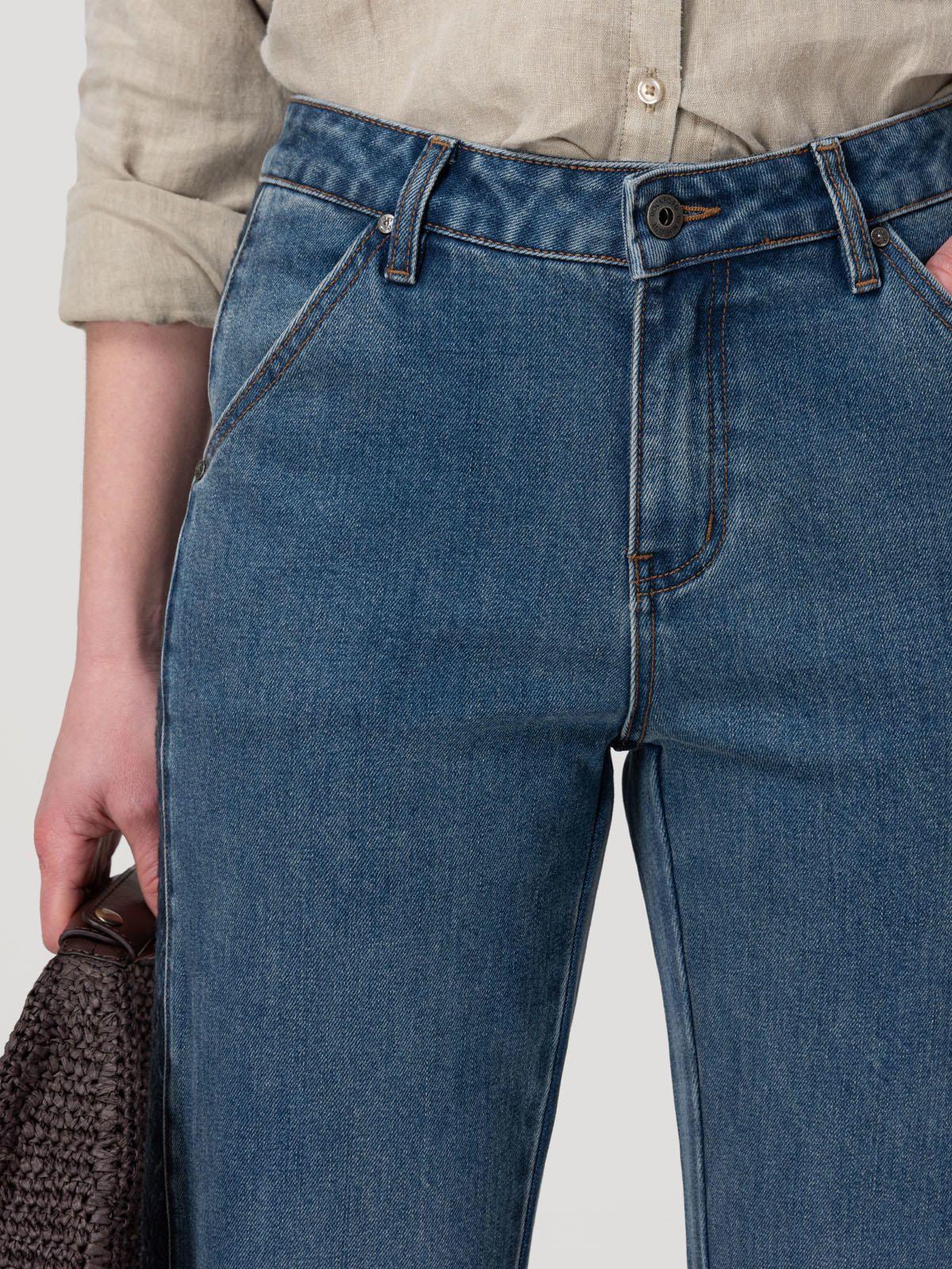 Jeans Fibras Recicladas Mujer Roots Azul-6