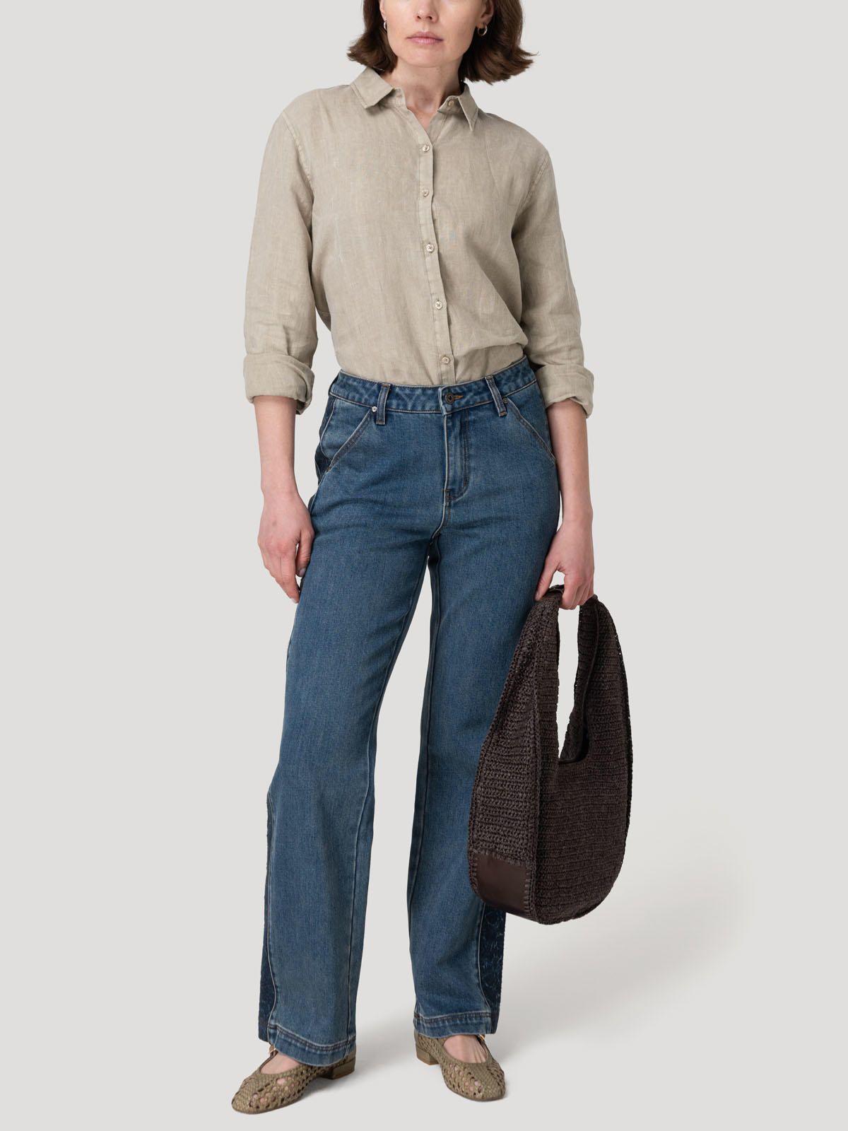 Jeans Fibras Recicladas Mujer Roots Azul-8