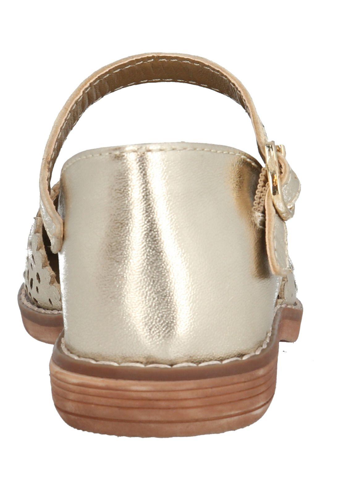 Sandalia Cuero Niña Kasu Dorado-6