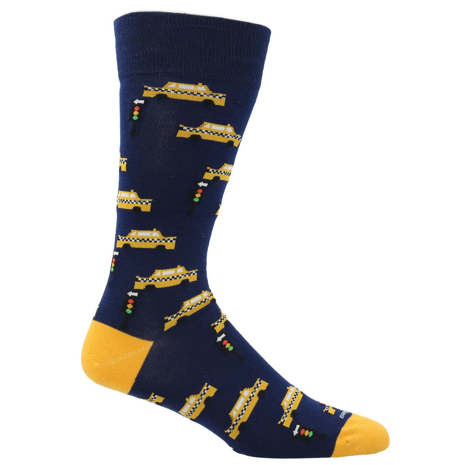 Calcetín Algodón Hombre Taxi Nyc Azul-0