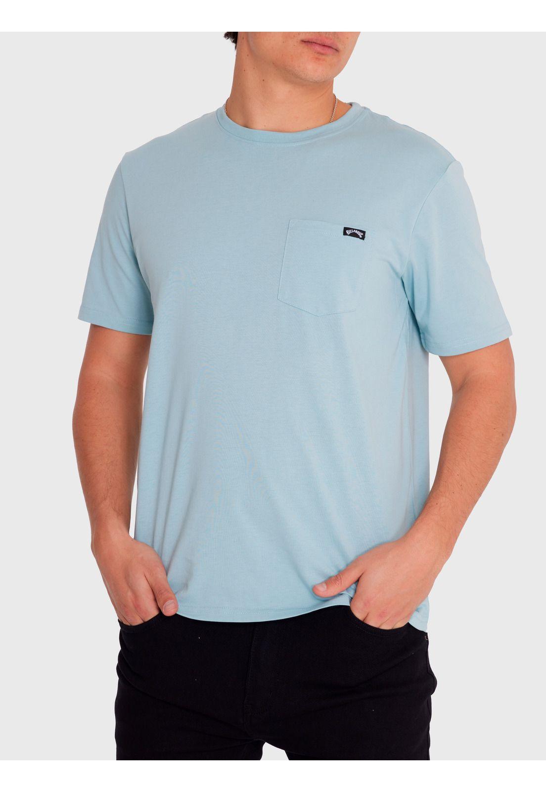 Polera Hombre Essential Pocket Celeste-1