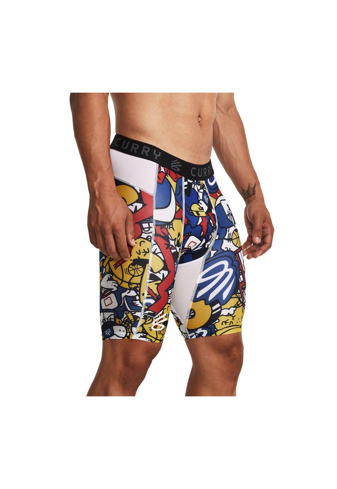 Short Training Curry Hg Prtd Shorts Blanco Hombre-3