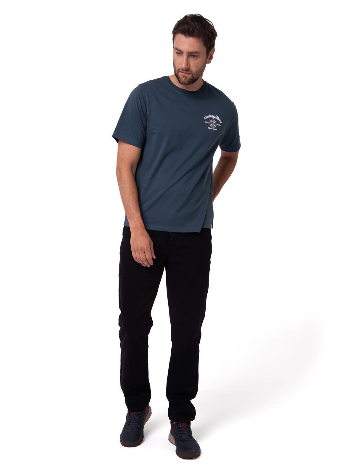 Polera Manga Corta Hombre Varsity Azul-5