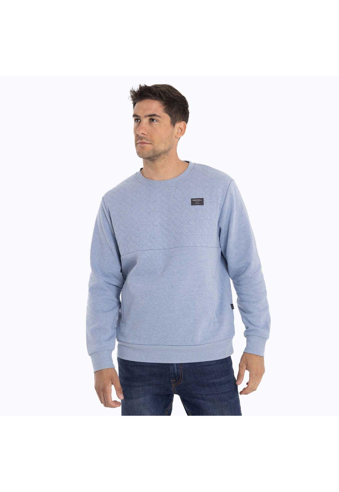 Poleron Hombre Yellowst Sweatshirt Celeste Merrell-0