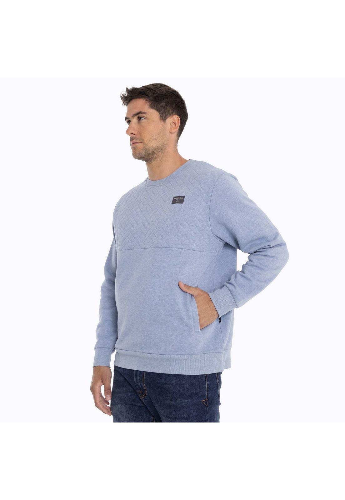 Poleron Hombre Yellowst Sweatshirt Celeste Merrell-1