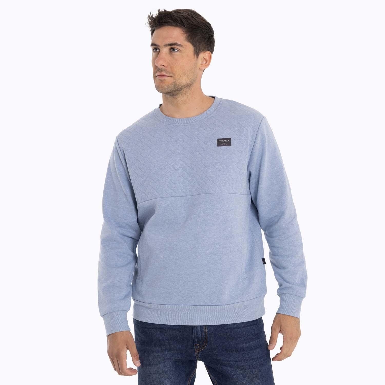 Poleron Hombre Yellowst Sweatshirt Celeste Merrell-0