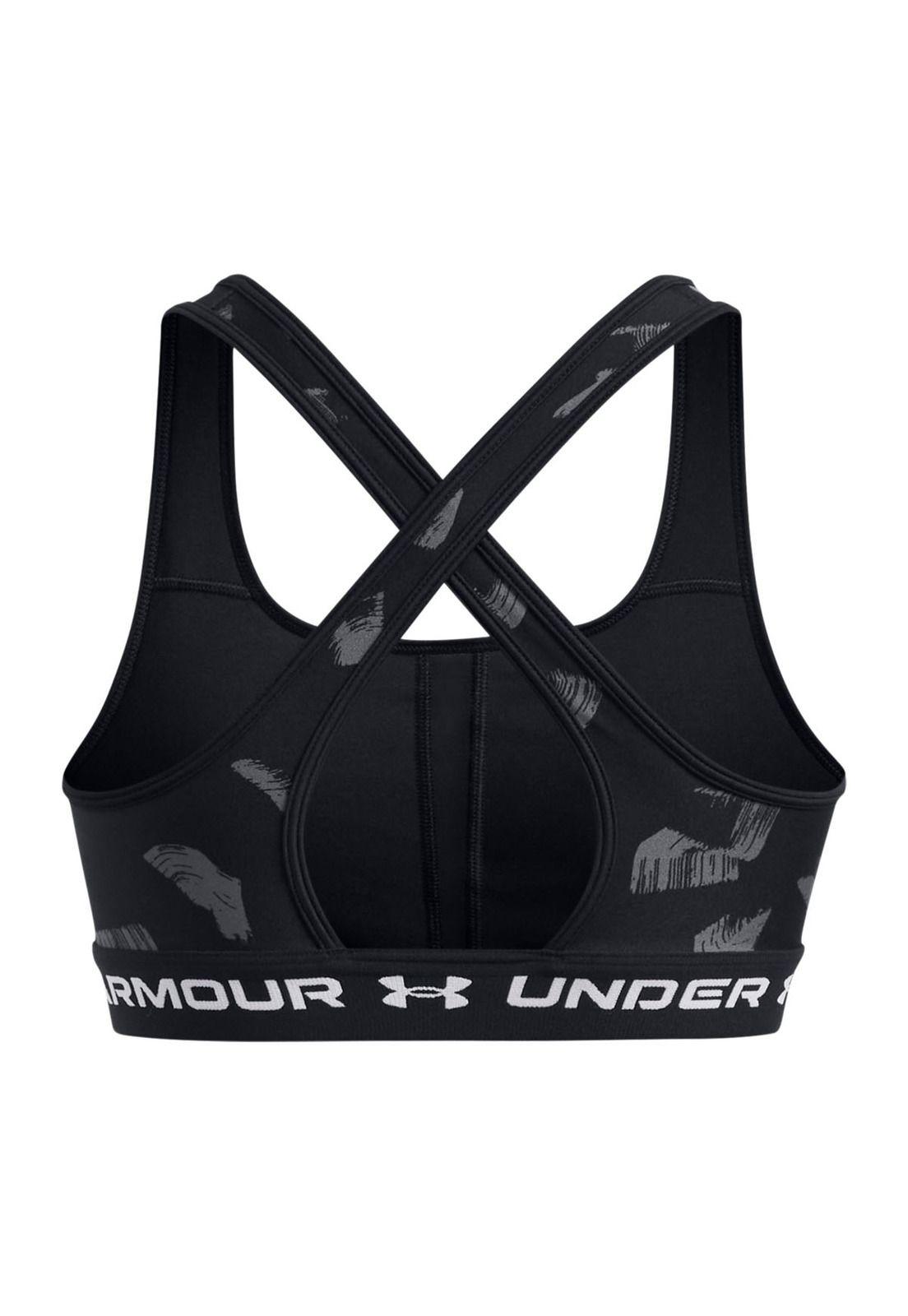 Sostén Armour Mid Crossback mujer Negro-1