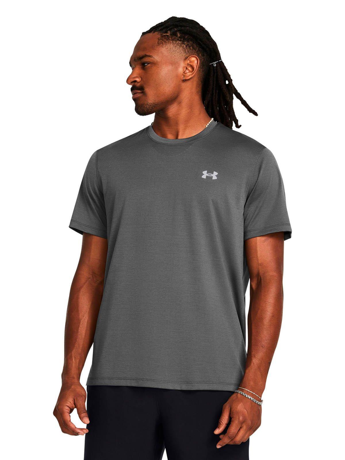 Polera manga corta UA Launch hombre Gris-3