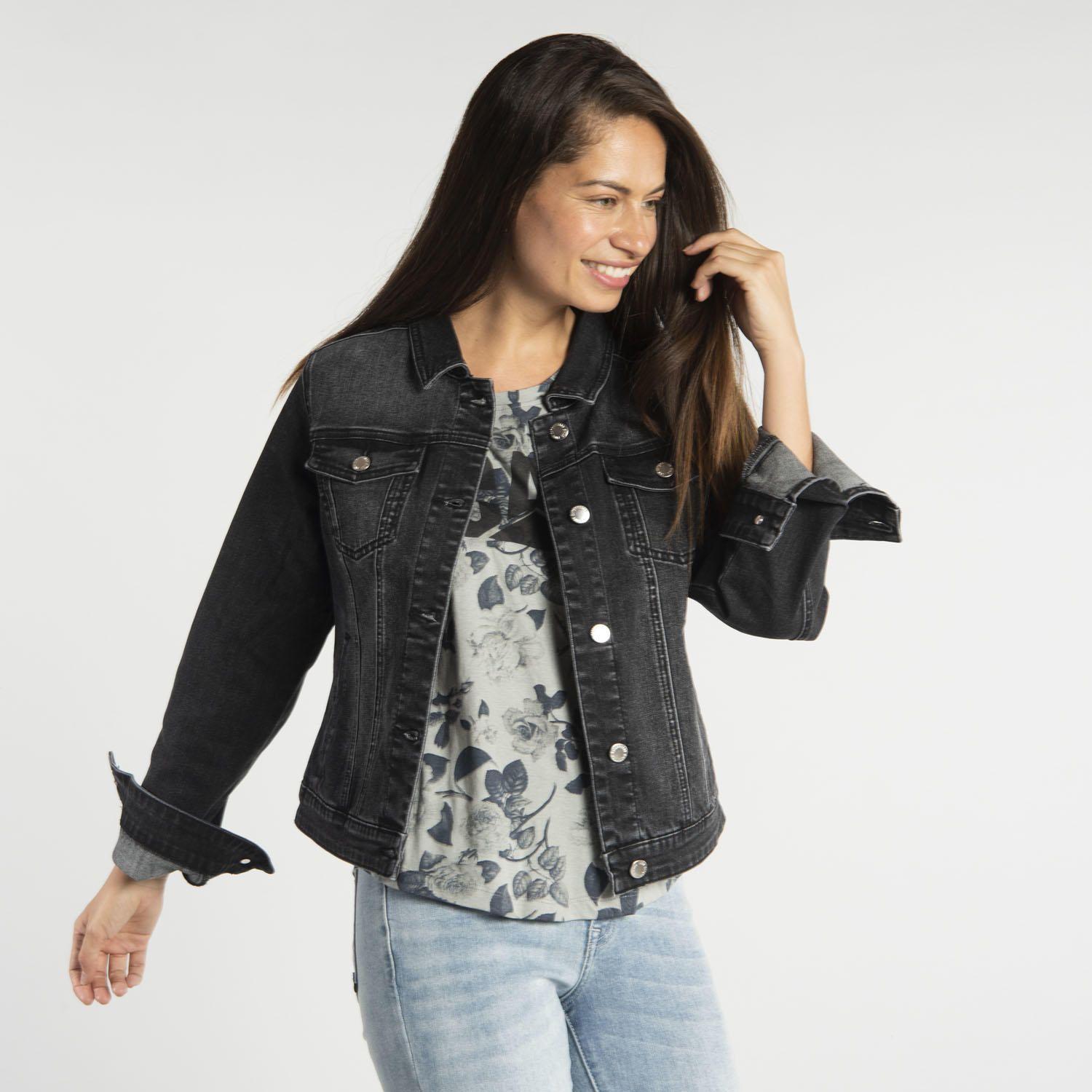 Chaqueta Mujer Foundation Denim Negro-1