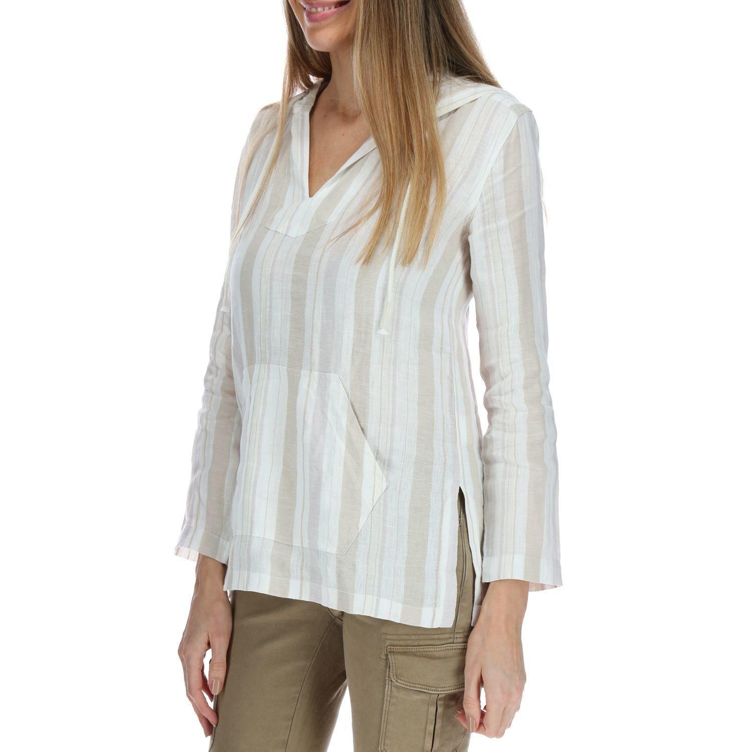 Blusa Manga Larga Mujer Lines Crema-1