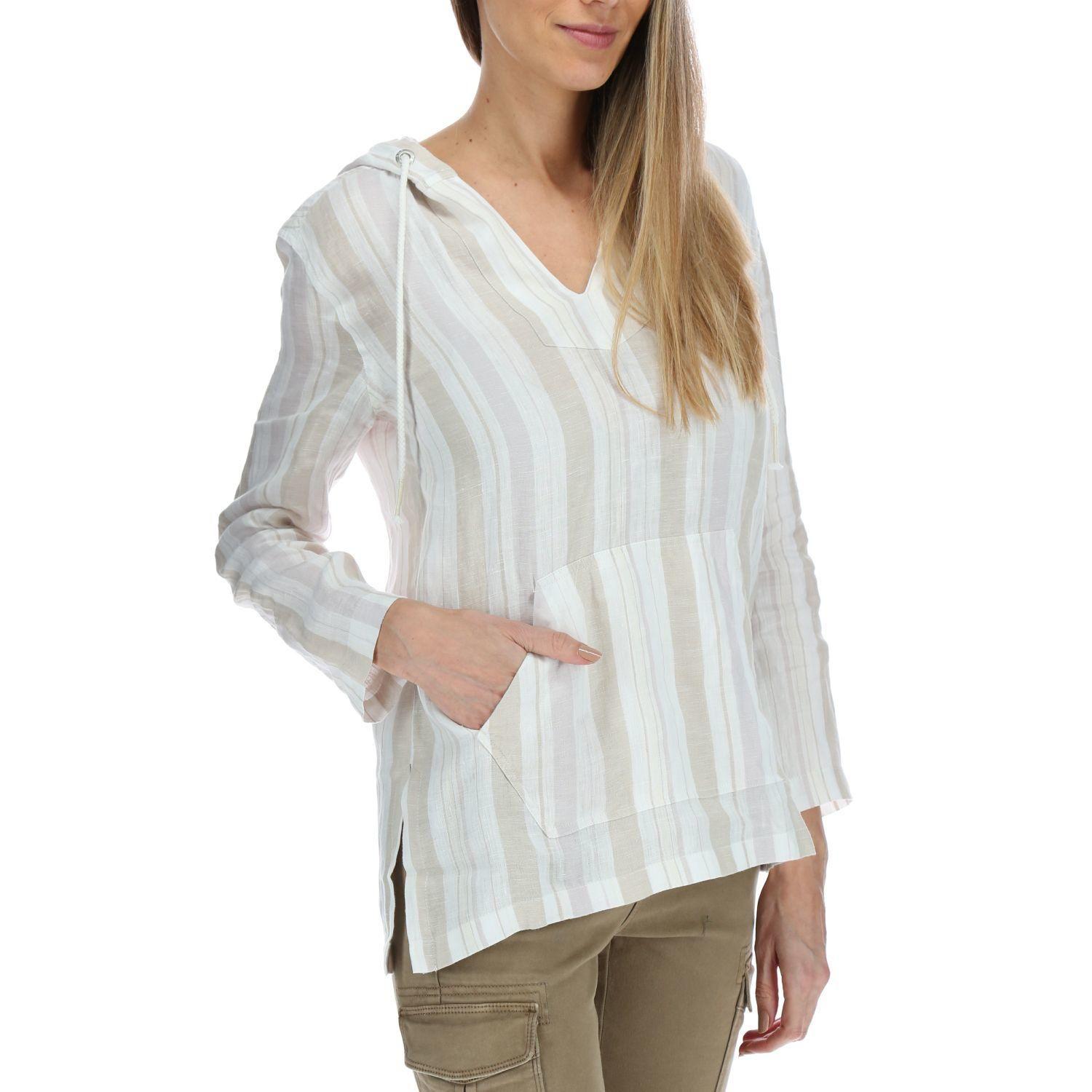 Blusa Manga Larga Mujer Lines Crema-3