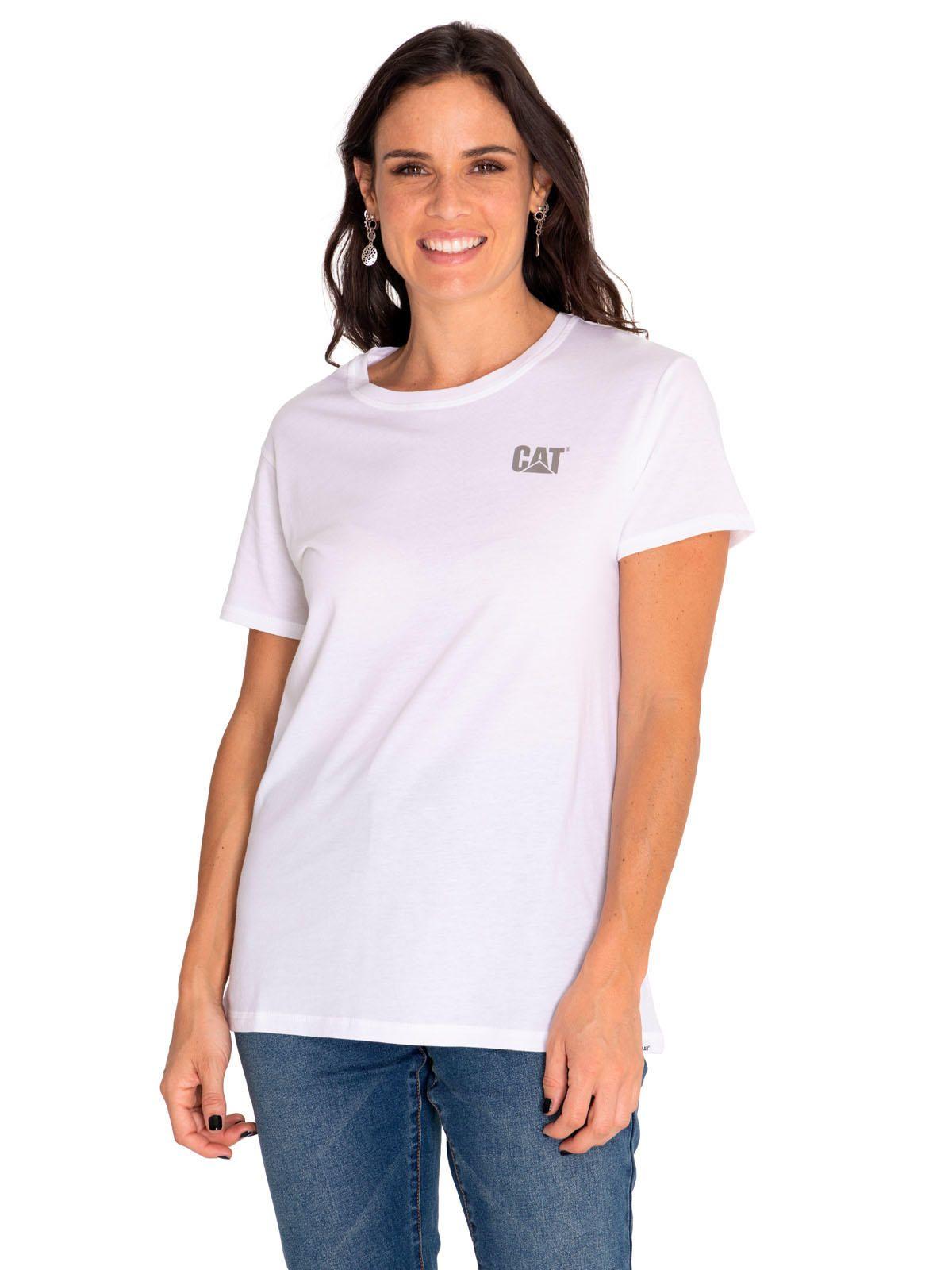 Polera Manga Corta Casual Mujer Cat Logo Tee Blanco-3